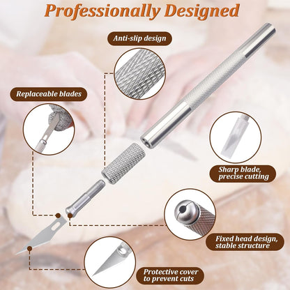 20Pcs Bread Lame Scribing Tool Kit - 2 Precision Scribes with 15 Blades, Finger Guard, Design Cord, Safety Cover and Storage Box