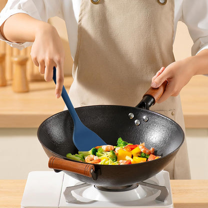 Silicone Kitchen Cooking Utensils Set: Moacc Heat Resistant 13inch Long Kitchen Gadgets, BPA Free Non Stick Rubber Cook Accessories For Food Prep
