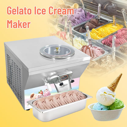 Commercial Hard Ice Cream Machine 3 Gal/Hour Italian Gelato & Turkish Ice Cream Maker for Coffee Shops, Cafes, Bakeries & Food Trucks