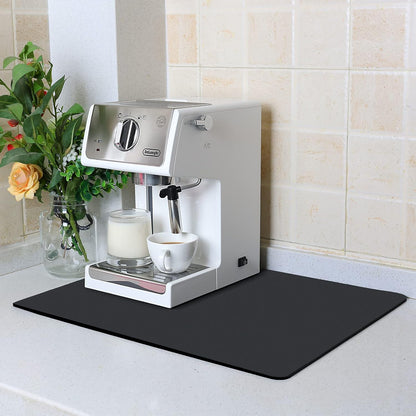 ZLR Coffee Mat - 12" x 16" Small Kitchen Hide Stain Absorbent Dish Drying Mat for Countertop