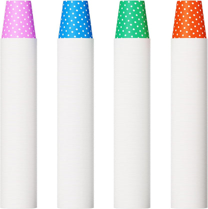 500 Pack 5oz Paper Cups, Multicolor Paper Disposable Cups, Small Mouthwash Cups, Cold Beverage Drinking Cup for Party, Travel and Event (Dots)