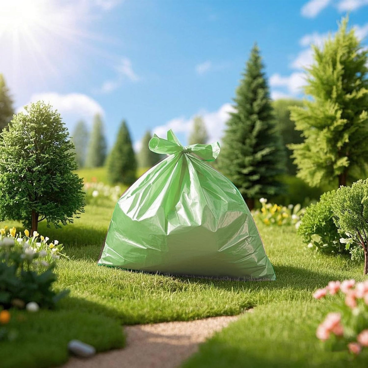 Biodegradable Compost Recycling Trash Bags, Compostable 13 Gallon Plastic Trash Bags For Kitchen, 50 Count, 1.2 Mils,60 Liter, Recyclable Composta Large Heavy Duty Garbage Bag