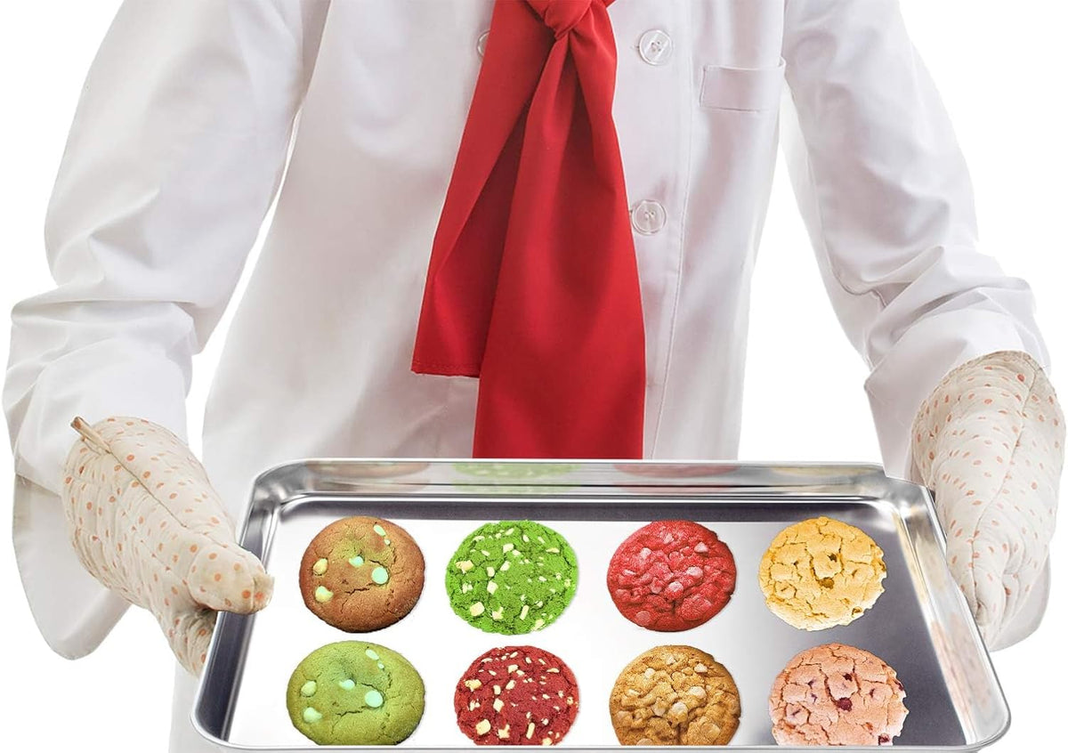 Baking Sheet, Yododo Stainless Steel Baking Pans Tray Cookie Sheet Toaster Oven Tray Pan Cookie Pan, Non Toxic & Healthy, Superior Mirror Finish & Rust Free, Easy Clean & Dishwasher Safe - 12.4 inch