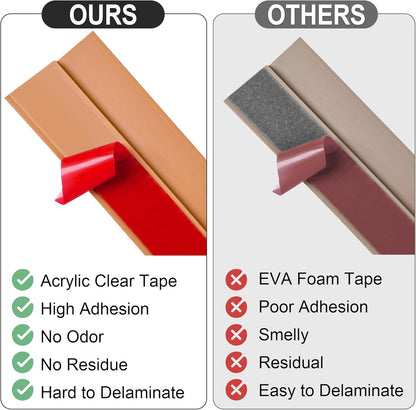 20Ft Carpet Floor Transition Strip, Self Adhesive Floor Edging Trim Strip, PVC Threshold Cover for Doorway, Floor Divider Strip Suitable for Threshold Height Less Than 5 mm - Light Brown Coffee