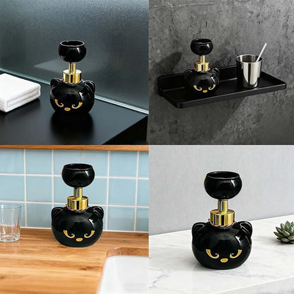 Cute Cat Paw Foam Soap Dispenser, Automatic Soap Dispenser with Black Cat Paw Print Press Creates Paw-Shaped Foam, Refillable Eco-Friendly Hand Soap Dispenser for Home