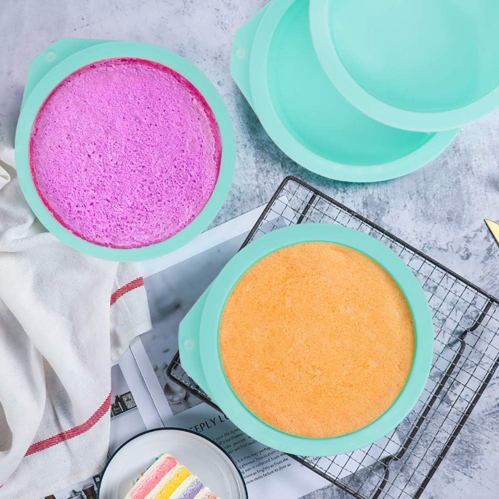 6-Pack Silicone Cake Molds 4 Inch Round Cakes Pans