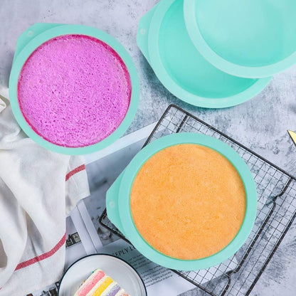 6-Pack Silicone Cake Molds 4 Inch Round Cakes Pans