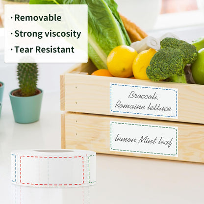 500 Removable Freezer Labels, 2x3 inches Water Oil Waterproof Stickers to Write on for Bottles Canning Containers Jars Pantry Organization Paper Name Clothes Tags Box Storage Bins Daycare, 3 Color