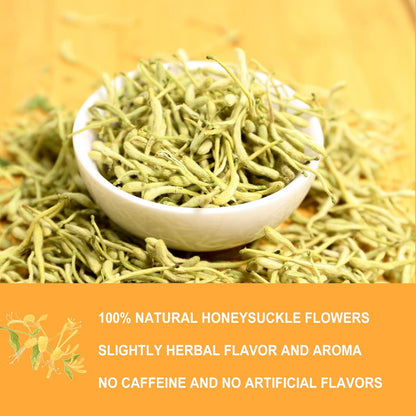 Olvvla - Dried Honeysuckle Flowers - 2.5oz/71g - 100% Natural Honeysuckle Tea - Chinese Edible Jin Yin Hua - Wild Honeysuckle Loose Buds
