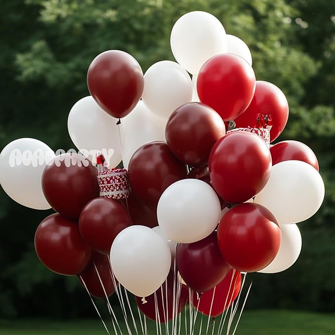 Red and White Balloons Garland Arch Kit Different Sizes Pack 150Pc 18Inch 10Inch 5Inch Latex Ruby Red White Balloon for Birthday Wedding Valentines Day Mothers Day Anniversary Decorations