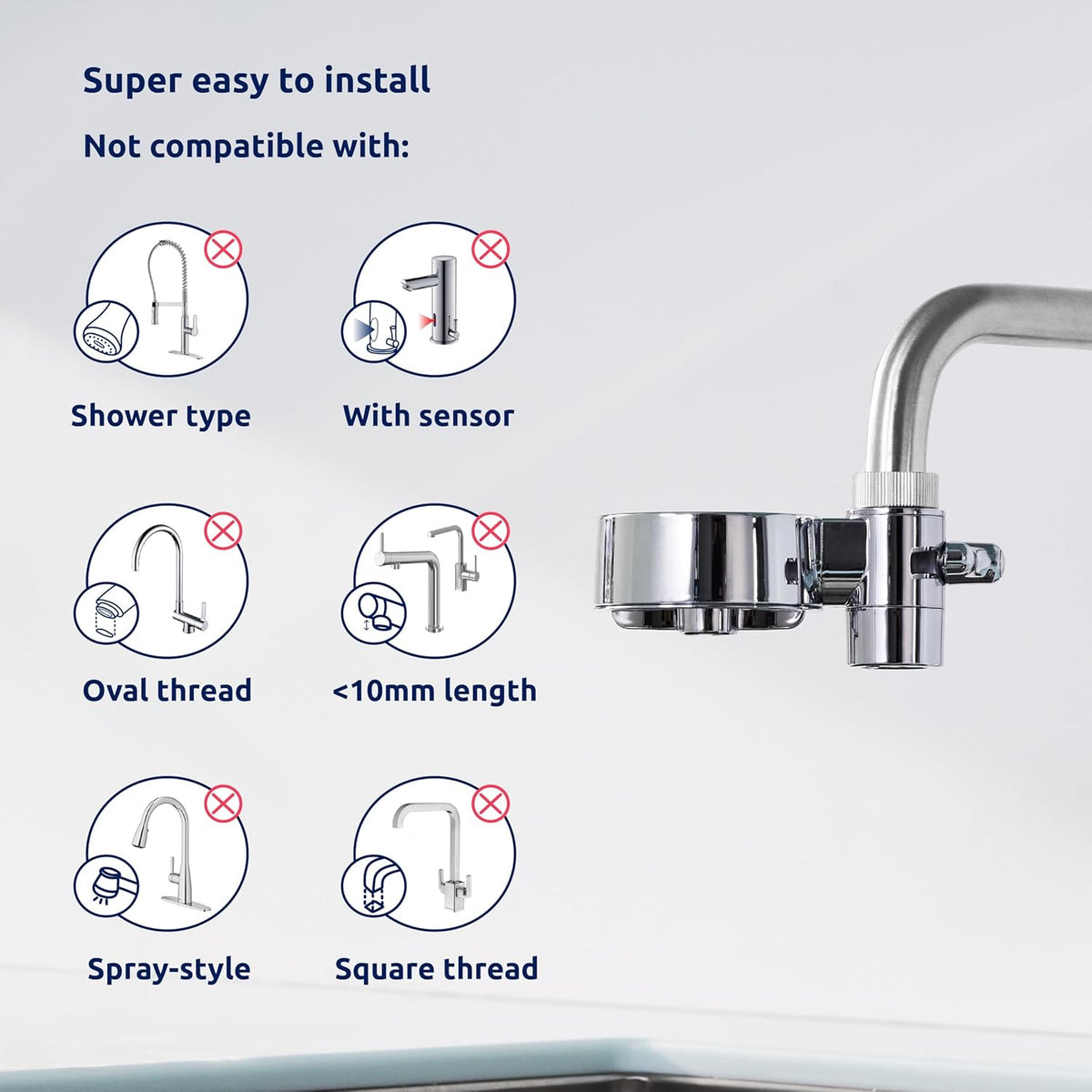 Tappwater EcoPro Compact - Smallest Tap Water Filter Available, Filters 100+ substances. 5 Stage Nanotechnology Water Filtration System