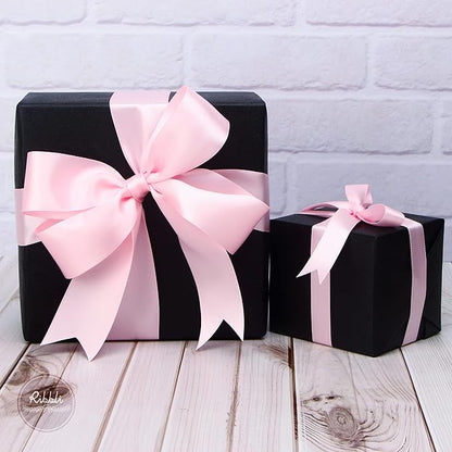 Ribbli Light Pink Double Faced Satin Ribbon,1-1/2” x Continuous 25 Yards,Use for Bows Bouquet,Gift Wrapping,Baby Shower,Floral Arrangement
