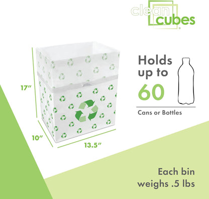 13 Gallon Disposable Pop-Up Trash Cans (6-Pack) with Fitted Bags – Foldable Garbage & Recycling Bins for Parties, Events & Kitchen (Recycle, 17" H x 13.5" W x 10" D)