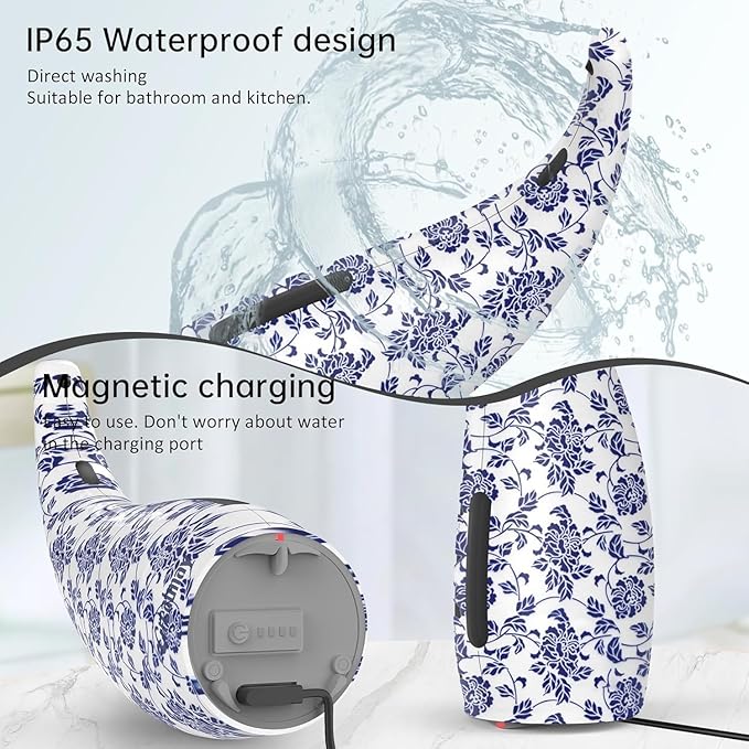 Adjustable Automatic Soap Dispenser Touchless, 4 Adjustable Levels Touchless Sensor Liquid Soap Pump Dispenser，300ml Rechargeable Magnetic Charging Hand Soap Dispenser for Kitchen，Bathroom