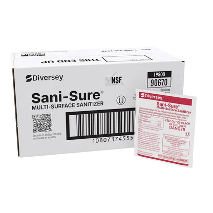 Diversey Sani-Sure Multi-Surface Sanitizer, 100 x 0.125 oz Packets