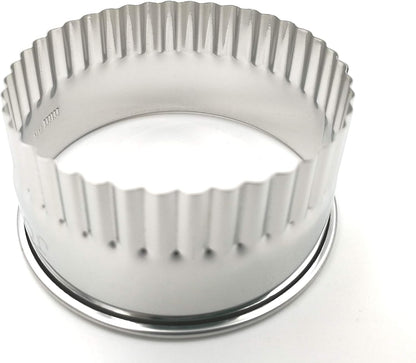11 Piece Graduated Sizes Fluted Edge Round Pastry/Cookie Cutter Set Heavy Duty 18/8 304 Stainless Steel