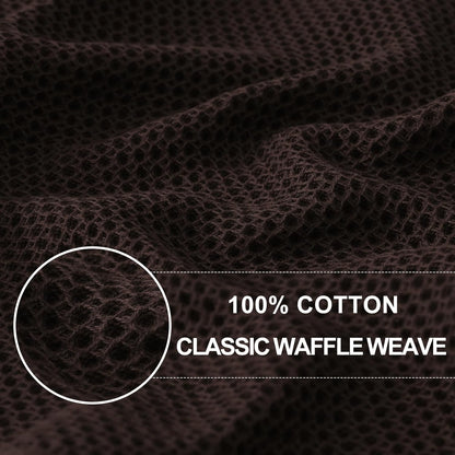 Homaxy 100% Cotton Waffle Weave Kitchen Dish Towels, Ultra Soft Absorbent Quick Drying Cleaning Towel, 13 x 28 Inches, 8-Pack, Dark Brown