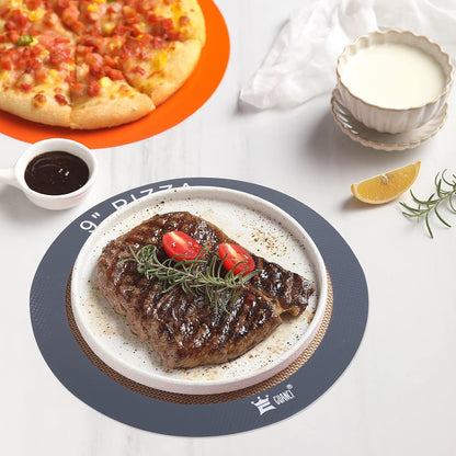 Silicone Baking Mat Set of 4, 2 Medium 16.5"x11.6", 1 Small 11.8"x8.4", 1 Piece 9" Round, All Mats 0.7mm Thick, Food Grade Non-Stick Reusable Baking Mats for Pizza, Bread, Pastry, Macarons