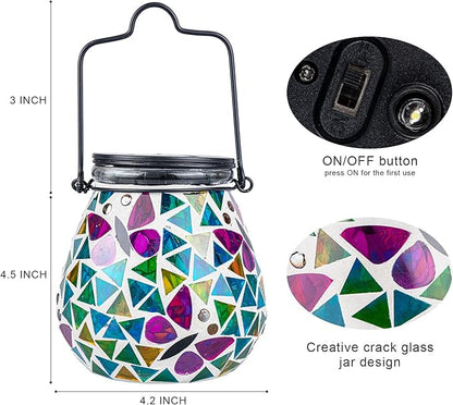 Bshine Butterfly Solar Lantern Outdoor Hanging Waterproof, Mosaic Butterfly Solar Light Indoor Valentine's Day Decor Table, Garden Decor for Yard Outside, Path, Lawn, Birthday Gift for Mom Women