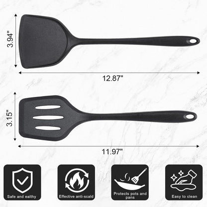 Nonstick Frying Pans Set of 3 - Carbon Steel Frying Pan with PFOA-Free Coating, Stay-Cool Handle, Oven & Dishwasher Safe, Include 2 Spatulas & 7.9, 10.2, 11.8 Inch Skillets for All Stovetops