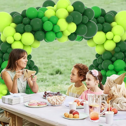 Green Balloon Garland Arch Kit, 122PCS Green Dark Green Lime Green Party Latex Balloons for Festival Picnic Jungle Forest Football Themed Birthday Party Decoration