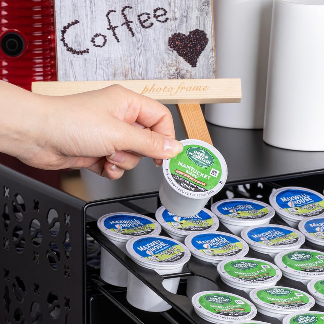 FlagShip K Cup Organizer Drawer 2 Tier Coffee Pod Holder for Keurig Pod Holder Save Space Countertop Kitchen (84 Pods Capacity)