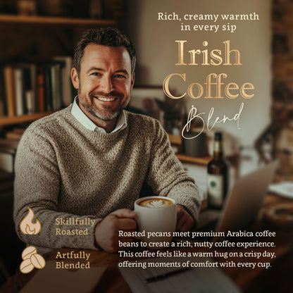 Organic Ground Coffee Medium Roast (16oz) - Irish Cream Flavored | 100% Arabica, Single Origin and Low Acid - USDA Organic and Fair Trade Certified - Naturally Flavored Without Additives