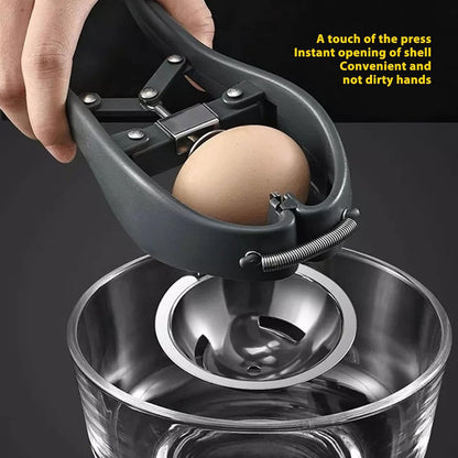 Egg Cracker, Automatic Stainless Steel Egg Opener Eggshell Cutter Tool Egg Yolk White Separator Egg Cracking Tool for Baking Cake, Creative Kitchen Tools