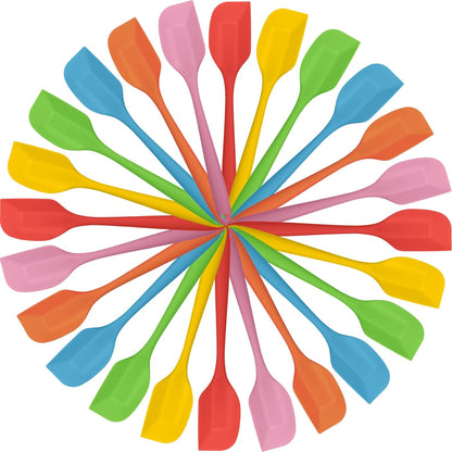 Irenare 65 Pcs Mini Silicone Spatulas Bulk 8.3 Inch Heat Resistant Scrapers Rubber Spatulas Seamless Design Non Stick Flexible for Kitchen Use