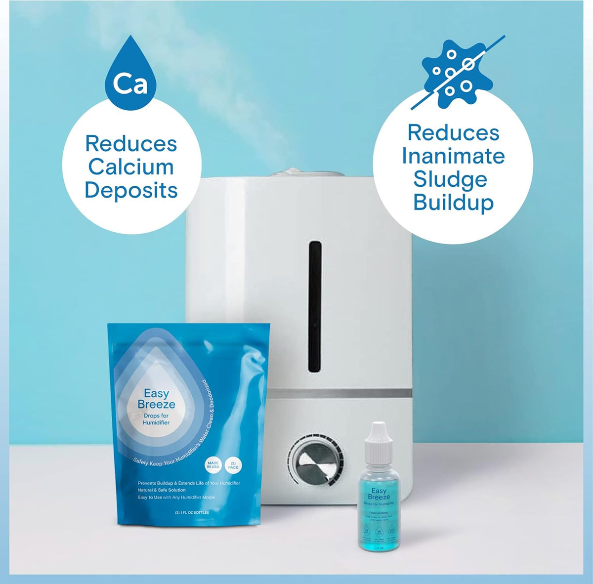 Humidifier Cleaner Drops for All Makes & Models - Made in USA Humidifier Treatment for Peak Performance - Water Humidifier Drops for Cleaning - Humidifier Solution Humidifier Water Treatment
