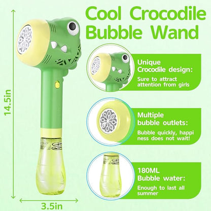 Bubble Machine Wand for Kids Toddlers Age 1 2 3 4 5 6 7 8 Years Old Birthday Party Easter Day Gifts with Music&Light Automatic Cute Baby Outdoor Outside Toy Game for Little Girl Boy Include Solution