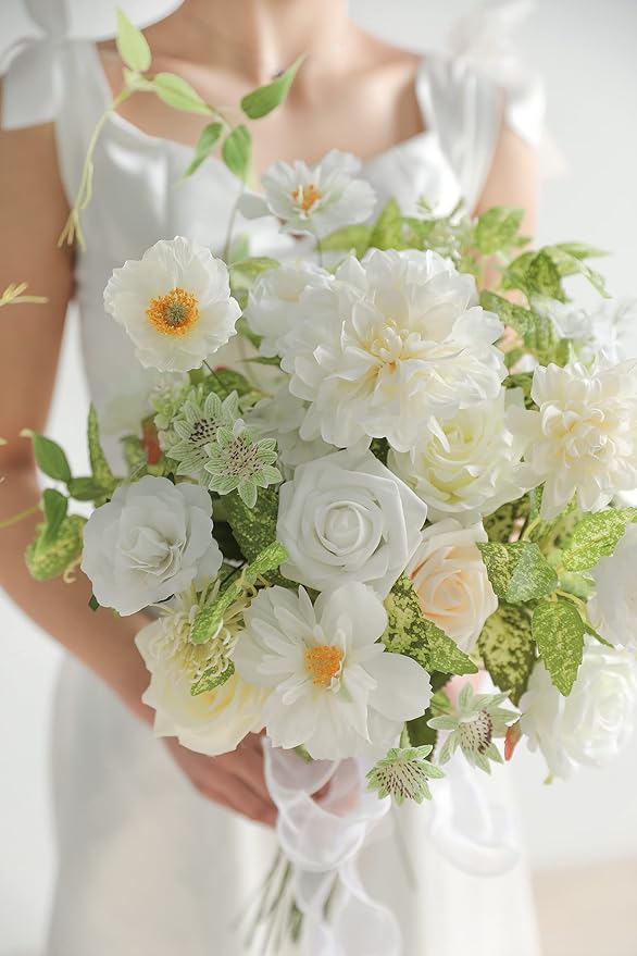 Serra Flora Artificial Flowers Combo Box Set Faux Flowers Bulk Flower Leaf with Stems Arrangements for DIY Wedding Bouquets Party Table Centerpieces Home Decorations Indoor Outdoor