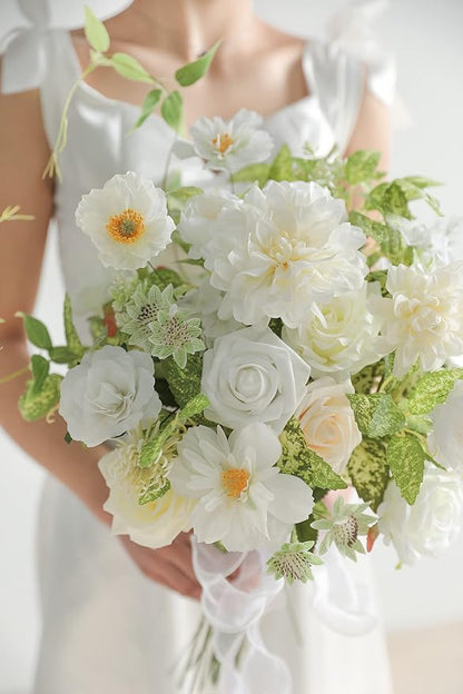 Serra Flora Artificial Flowers Combo Box Set Faux Flowers Bulk Flower Leaf with Stems Arrangements for DIY Wedding Bouquets Party Table Centerpieces Home Decorations Indoor Outdoor