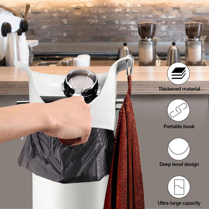 Knock Box for Espresso Grounds, Commercial Floor Standing Barista Style Absorbent Knockbox with Removable Non-Slip Base