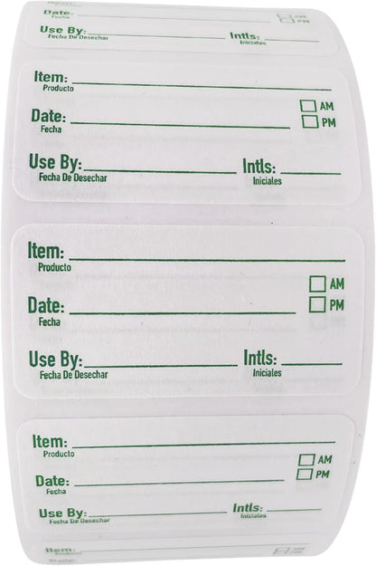 2x1 Dissolvable Food Labels, 500 Label Stickers, Bottle Labels for Storage Bins, Sticker Labels for Food containers, (500, Green)