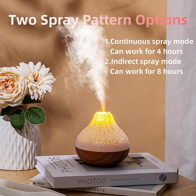 Mini Colorful Cool Humidifier, Volcano Shape Humidifier,USB Personal Desktop Humidifier Volcano Spray Mode, 7 Colors,Super Quiet for Office Room, Bedroom(White)