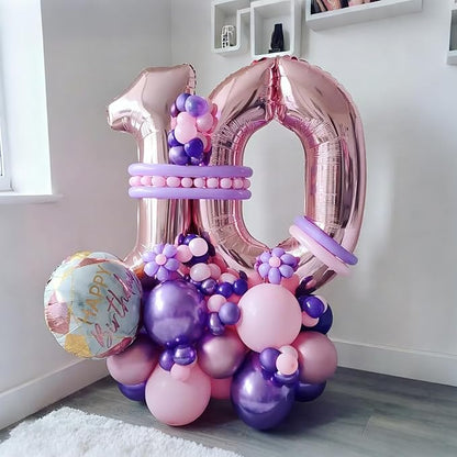 Lukiituke Pink and Purple Balloon Arch Kit, 134Pcs Light Purple and Pink Balloons, 4 Sizes Light Pink Purple Balloons for Wedding Bridal Baby Shower Birthday Party Decorations