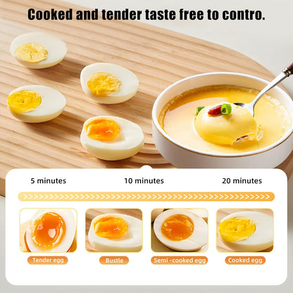 KAWU Double-layer Egg Cooker, Fast Electric Egg Boiler, Small Breakfast Machine, Safe and Easy to Operate, can Accommodate 12 Eggs, Suitable for RV Travel, Steamed Corn and Bread in Hotels
