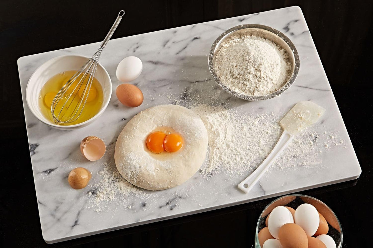 JEmarble Pastry Board 12x16 inch with Non-Slip Rubber Feets for Stability Perfect for Keep the Dough Cool and Chocolate Tempering(Premium Quality)