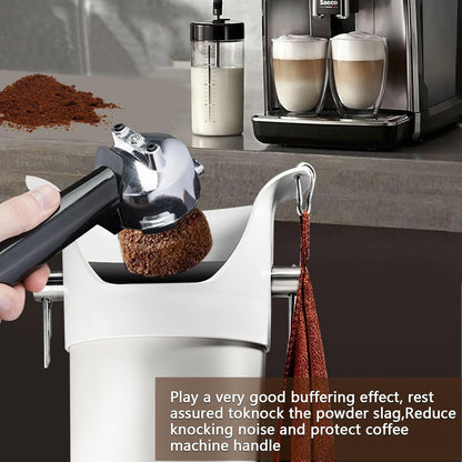 Knock Box for Espresso Grounds, Commercial Floor Standing Barista Style Absorbent Knockbox with Removable Non-Slip Base