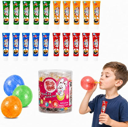 20 Pack Blow Plastic Bubbles Tubes for Kids – Magic Bubble Balloon Toys, 90s Nostalgia Blowing Bubble Ball Kit for Party Favors, Gifts, Outdoor Play & Craft Fun