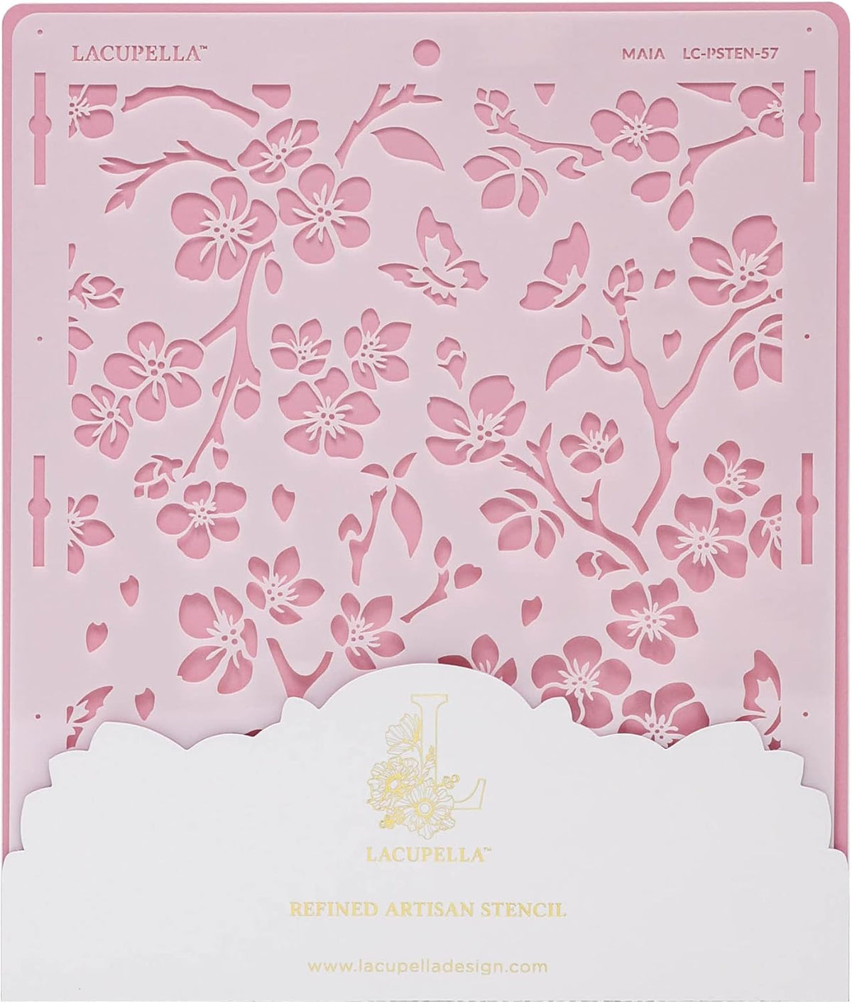 Large Cake Decorating Stencil (Maia) Sakura Leaves Pattern