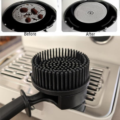 Espresso Cleaning Brush - Espresso Machine Group Head Cleaning Brush - Detachable 360° Silicone Cleaning Bristle Tools for Coffee Machine 58mm