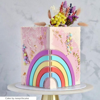 Cake Decorating Stencil for Tall Buttercream Cake, Royal Icing, Ganache, Paint, Airbrush (RAYES)