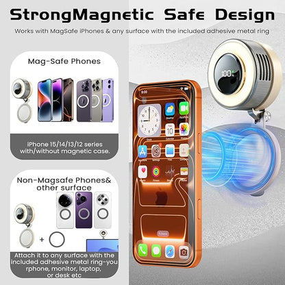 Portable Clip-On Fan, Mini USB Rechargeable 360° Rotatable Fan, 3-Speed Silent Mini Bladeless Fans (Sliver-2000mAh)