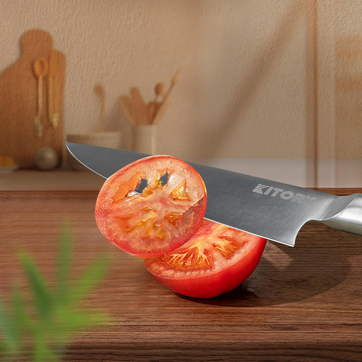 Kitory Chef Knife 8" - Full Tang Pro Kitchen Knife - Forged German High Carbon Steel - Full Tang Pakkawood Handle-Gift Box - Metadrop Series
