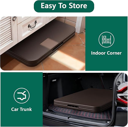 Folding Table 2 Pack, 6FT Heavy Duty Plastic Table with Handle, Foldable&Portable, Fold-in-Half Utility Tables for Outdoor, Dining, Wedding, Events, Indoor, Picnic, Camping, Party,Brown
