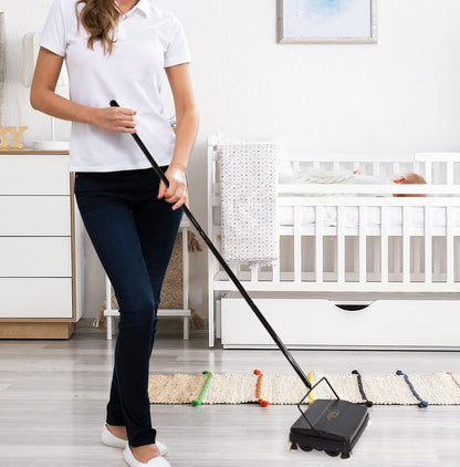 Fuller Brush 17027 Electrostatic Carpet & Floor Sweeper - 9" Cleaning Path - Lightweight - Ideal for Crumby Messes - Works On Carpets & Hard Floor Surfaces - Black