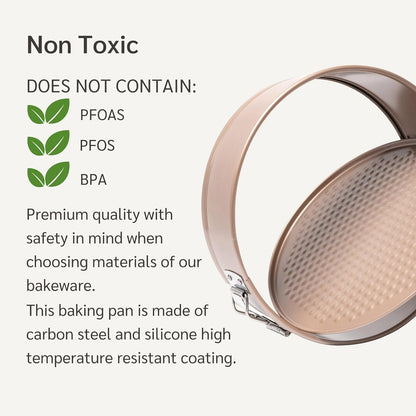 Non Toxic Nonstick 9 inch Springform Pan, 9'' Cheesecake Mold, Leakproof Spring-form Round Cake Pans, Nontoxic Non Stick Spring Form Pan for Baking