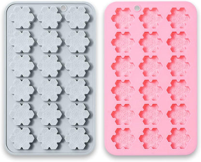 2 Pcs Snowflake Silicone Molds, 18-Cavity 3D Christmas Snowflake Chocolate Silicone Molds for DIY Christmas Winter Jello Candy Cupcake Fondant Baking Polymer Clay Decoration